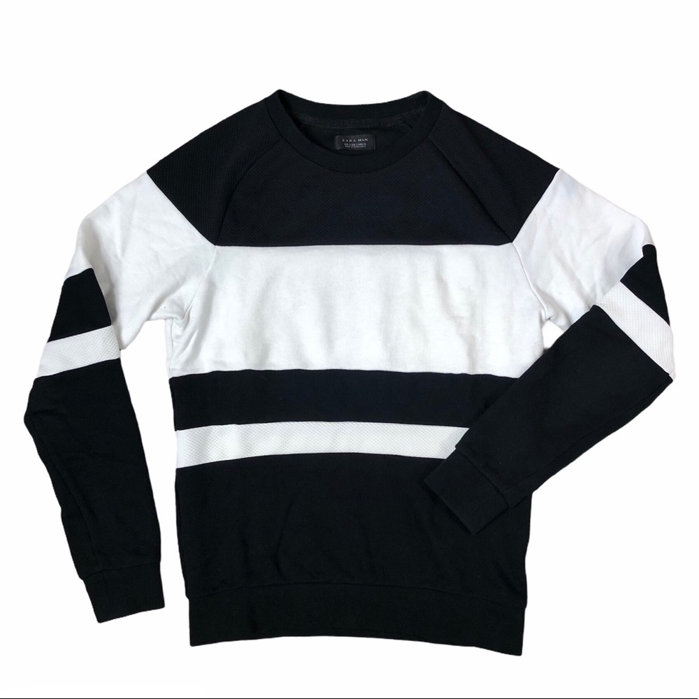 Zara man color block round neck sweatshirt